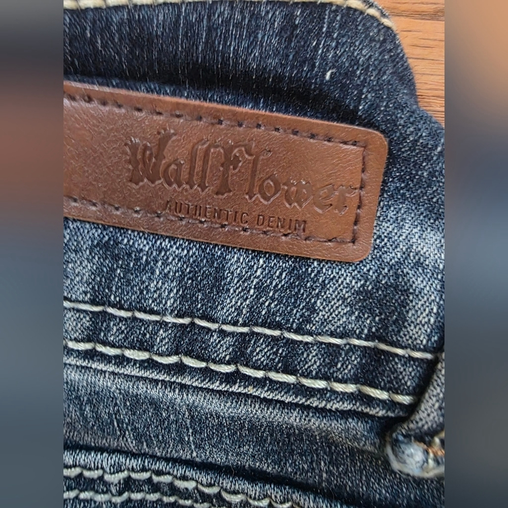 Wallflower Blue Denim Bootcut Jeans Hemmed - Picture 5 of 7
